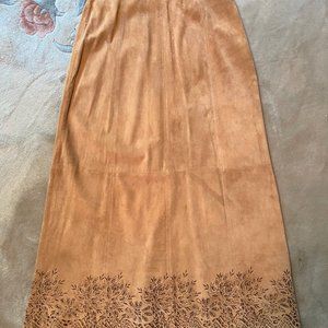 Leather Suede Skirt Midi Coldwater Creek, Stencil